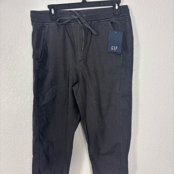 New Gap Grey Cotton/Lyocell Khaki Ankle Jogger Pants Size Medium - Picture 3 of 7